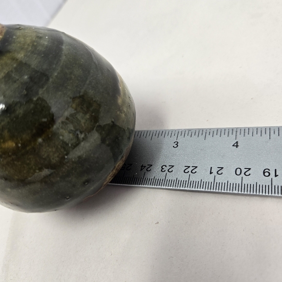 Pottery Handmade Vintage Japenese Small & Medium Vases Tan-leather Tie & Green - Picture 10 of 12